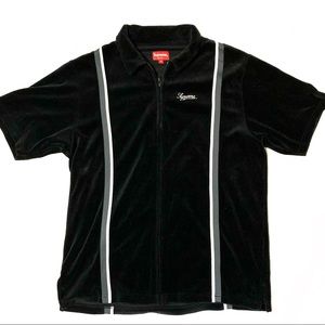 Vintage velour supreme zip up shirt
